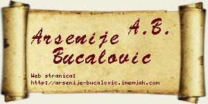 Arsenije Bucalović vizit kartica